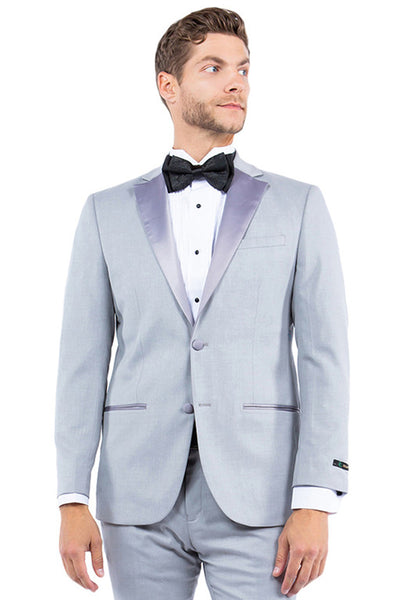 Men's Modern Fit Two Button Notch Lapel Tuxedo Separates Jacket in Light Grey