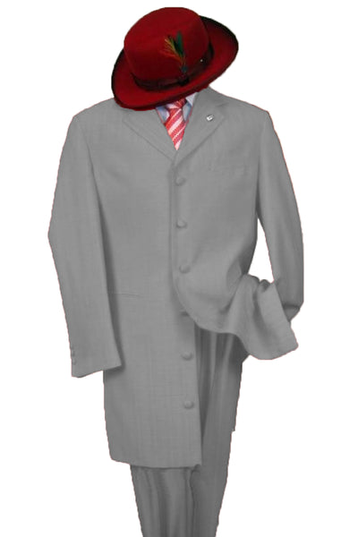 Mens 2PC Classic Long Fashion Zoot Suit in Grey