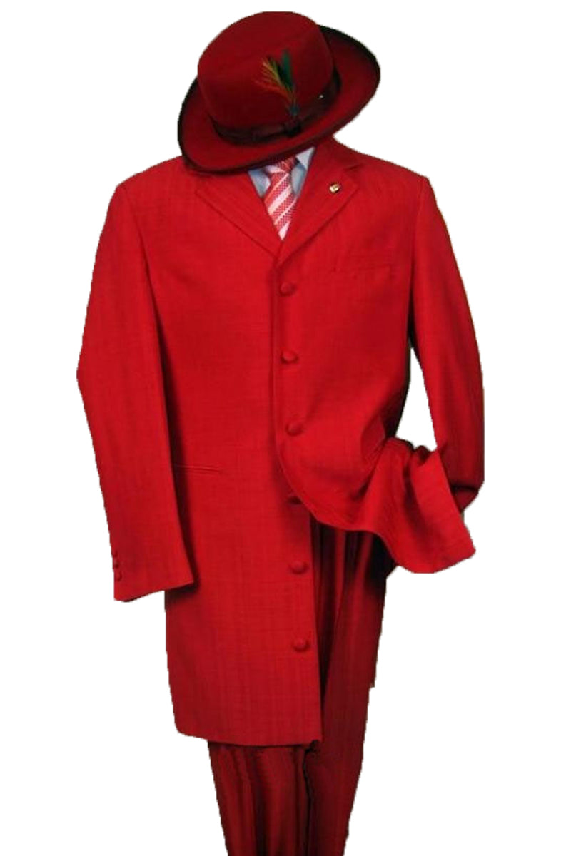 Mens 2PC Classic Long Fashion Zoot Suit in Red – SignatureMenswear