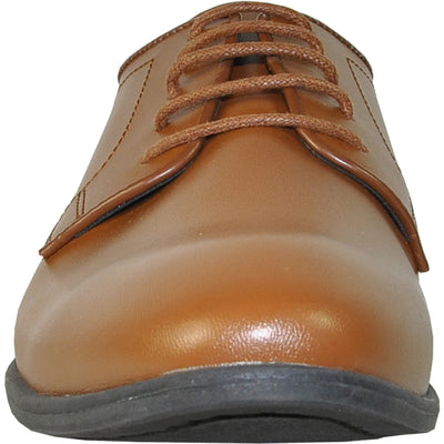 Mens Classic Plain Toe Oxford Dress Shoe in Light Brown