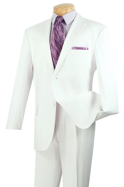 Mens Two Button Modern Fit Poplin Suit in White