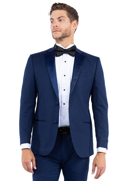 Men's Modern Fit Two Button Notch Lapel Tuxedo Separates Jacket in Navy with Navy Lapel