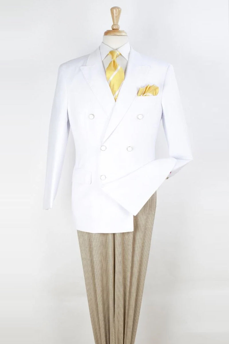 Slim Fitted Cut Mens Double Breasted Blazer - Tan Double Breasted Sport Coat main image 0