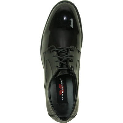 Mens Plain Round Toe Shiny Patent Tuxedo Shoe in Black