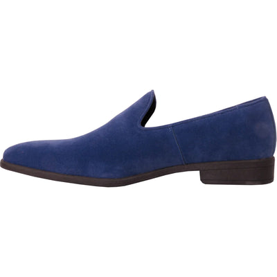 Mens Vegan Suede Wedding & Prom Slip On Loafer Dress Shoe in Royal Blue