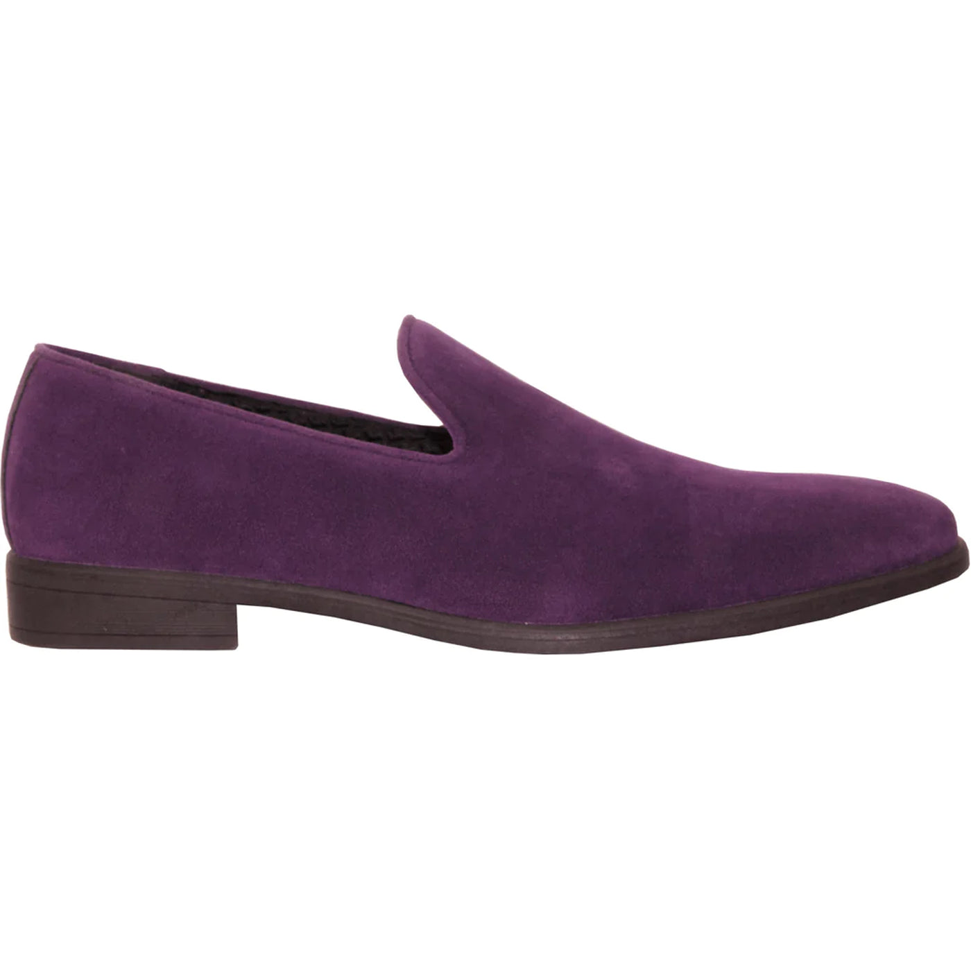 Mens Vegan Suede Wedding & Prom Slip On Loafer Dress Shoe in Purple