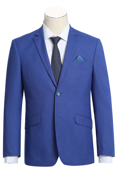 Mens Two Button Slim Fit Sport Coat Blazer in Blue Purple Micro Check