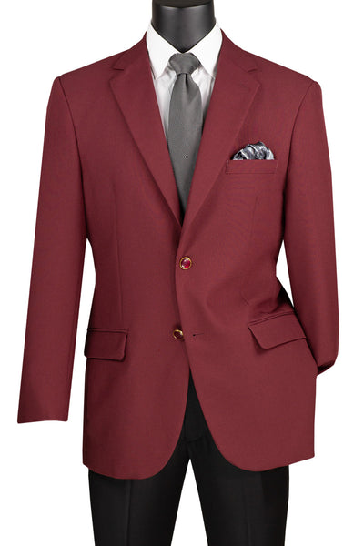 Mens Classic Fit Poplin Club Sport Coat Blazer in Burgundy ...