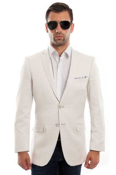 Men's Slim Fit Summer Speck Pattern Blazer in Tan