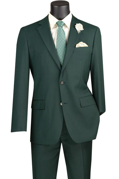 Mens Basic 2 Button Modern Fit Suit in Green