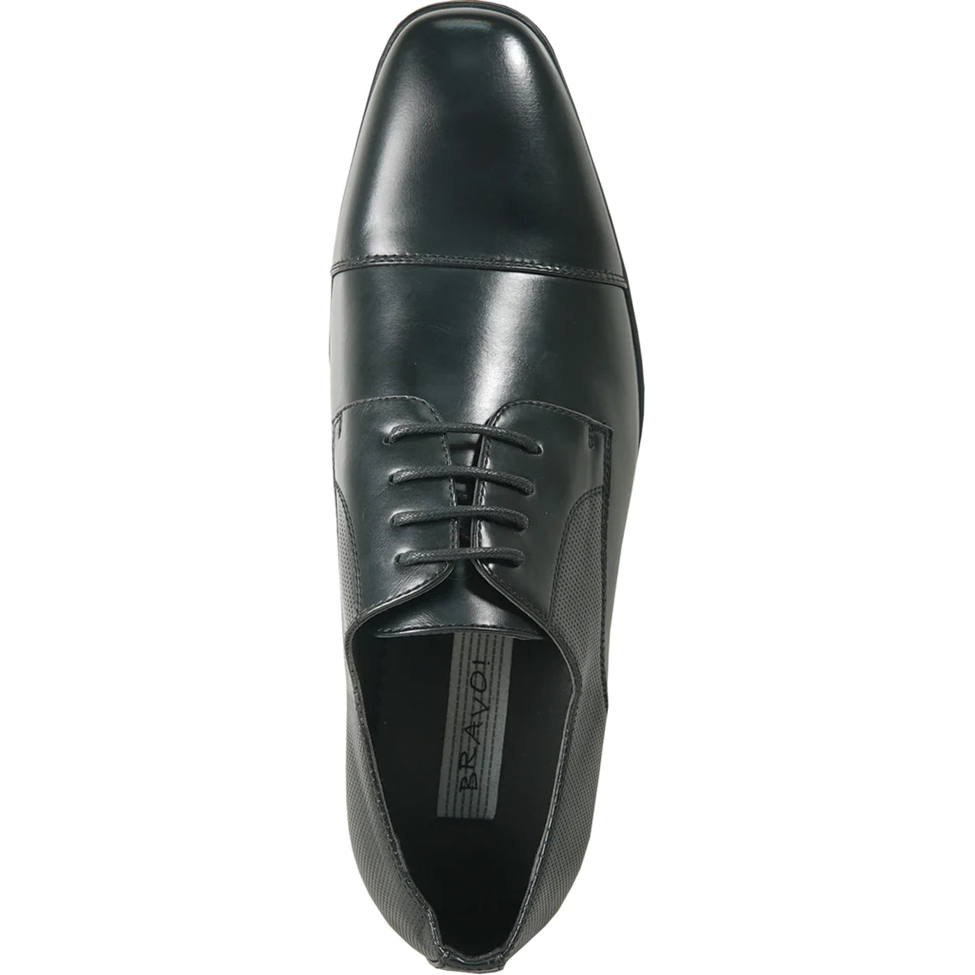 Mens Antique Cap Toe Lace Up Oxford Dress Shoe in Black