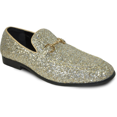 Mens Modern Glitter Sequin Prom Tuxedo Loafer in Gold
