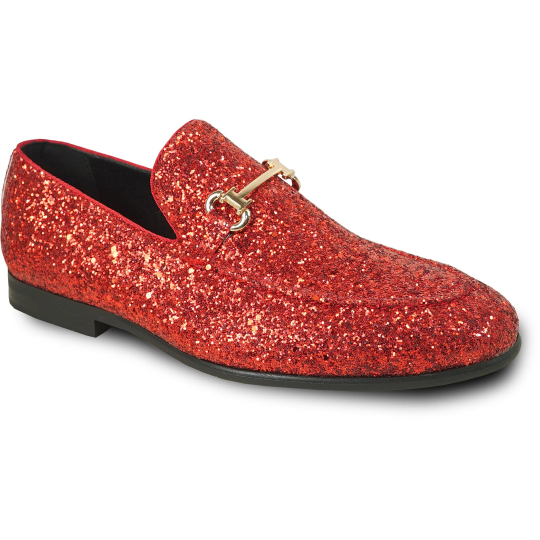 glitter dress shoes for men Mens Modern Sequin Prom Tuxedo Buckle Loafer in Red 7.5M / Red Cohesive SHEIN Lady CURVE Plus The rubber outsole provides Color:TAPESTRY MIDNIGHT