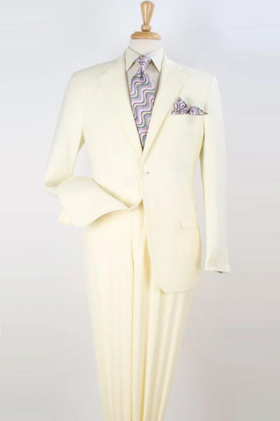 Mens Two Button Modern Fit Wool Feel Suit in Ivory
