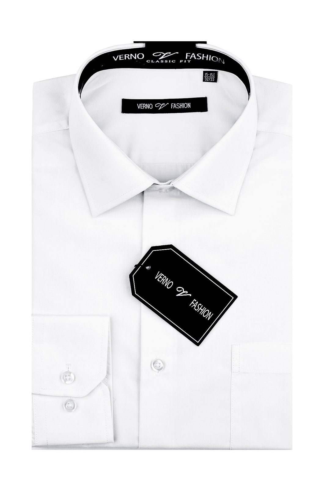 Men's Regular Fit Cotton Blend Dress Shirt in White 18-18  36/37 / White