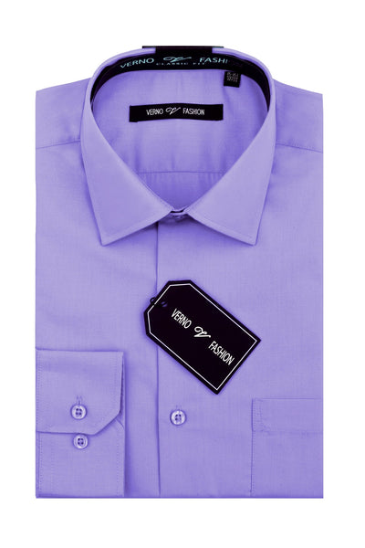 Men's Regular Fit Cotton Blend Dress Shirt in Lavender
