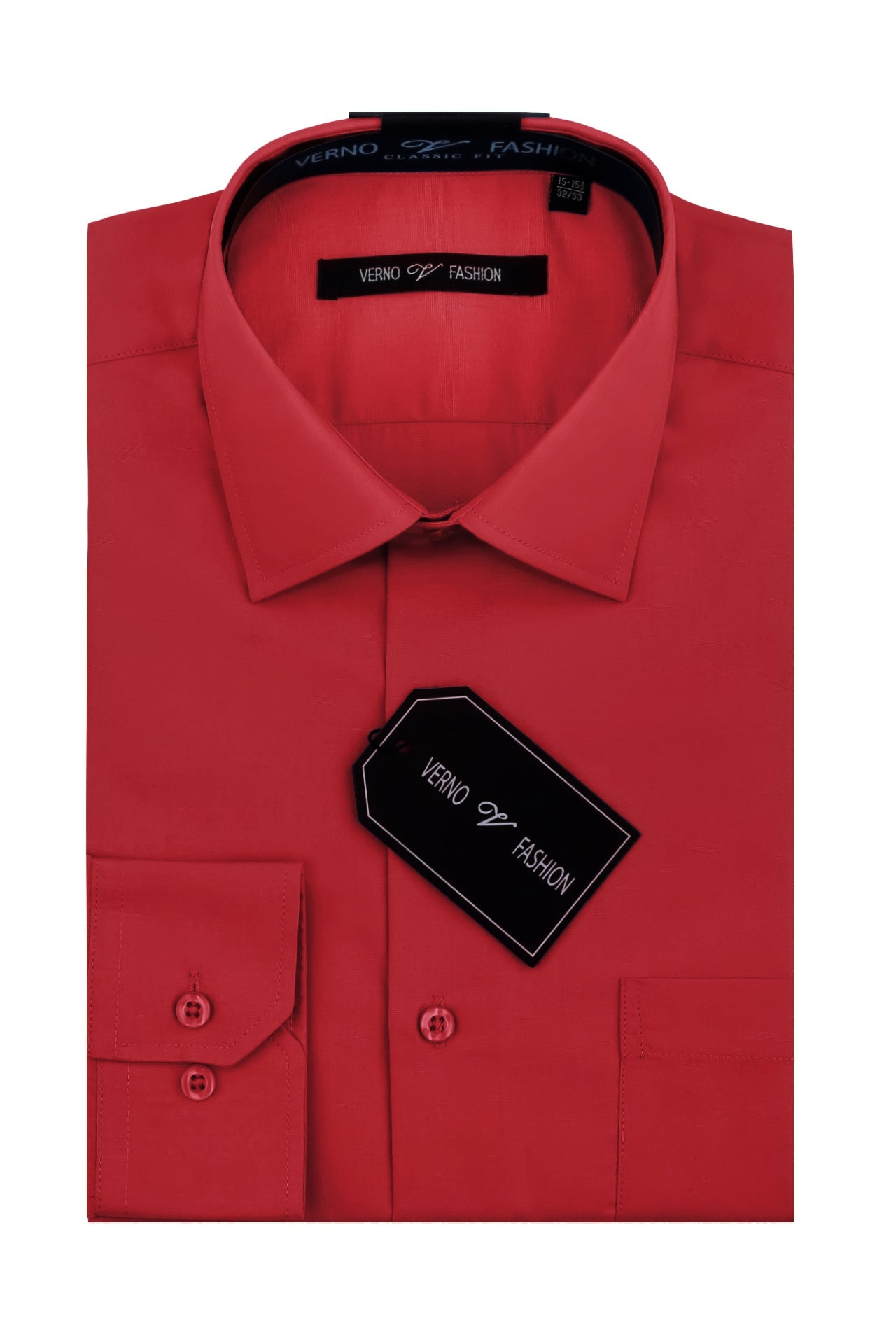 Men's Regular Fit Cotton Blend Dress Shirt in Brick Red