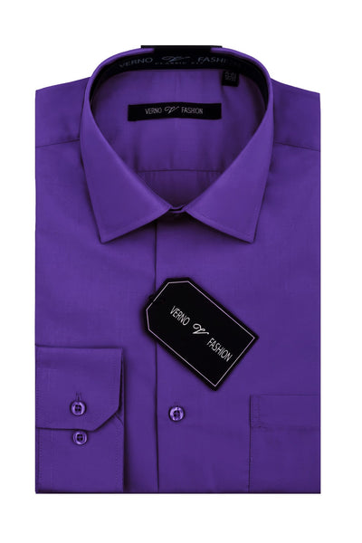 Men's Regular Fit Cotton Blend Dress Shirt in Lavender Lilac
