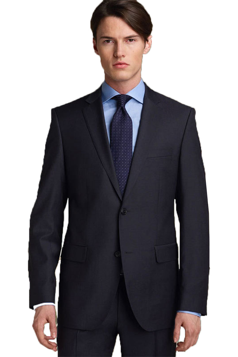 Mens 2 Button Modern Fit 100% Wool Suit in Black – SignatureMenswear