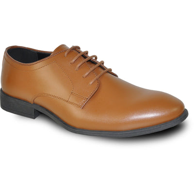 Mens Classic Plain Toe Oxford Dress Shoe in Light Brown