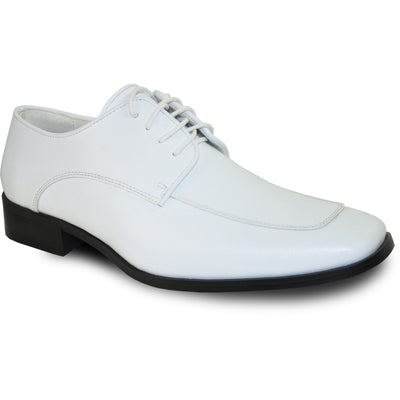 Mens Classic Moc Toe Tuxedo Prom Shoe in White