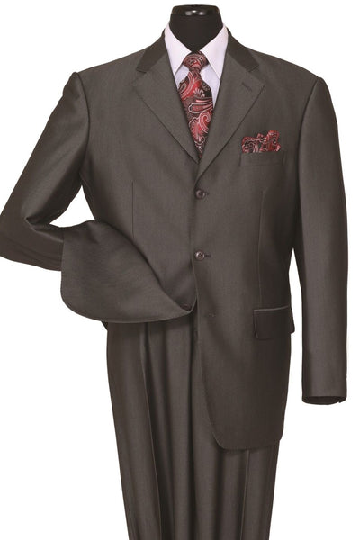 Mens Classic Fit 3 Button Shiny Sharkskin Suit in Black