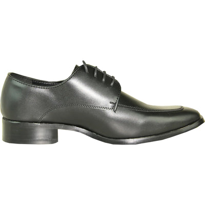 Mens Classic Moc Toe Tuxedo Prom Shoe in Black