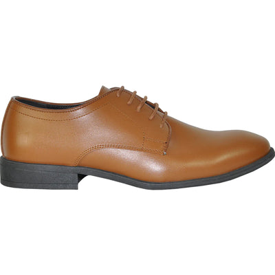 Mens Classic Plain Toe Oxford Dress Shoe in Light Brown