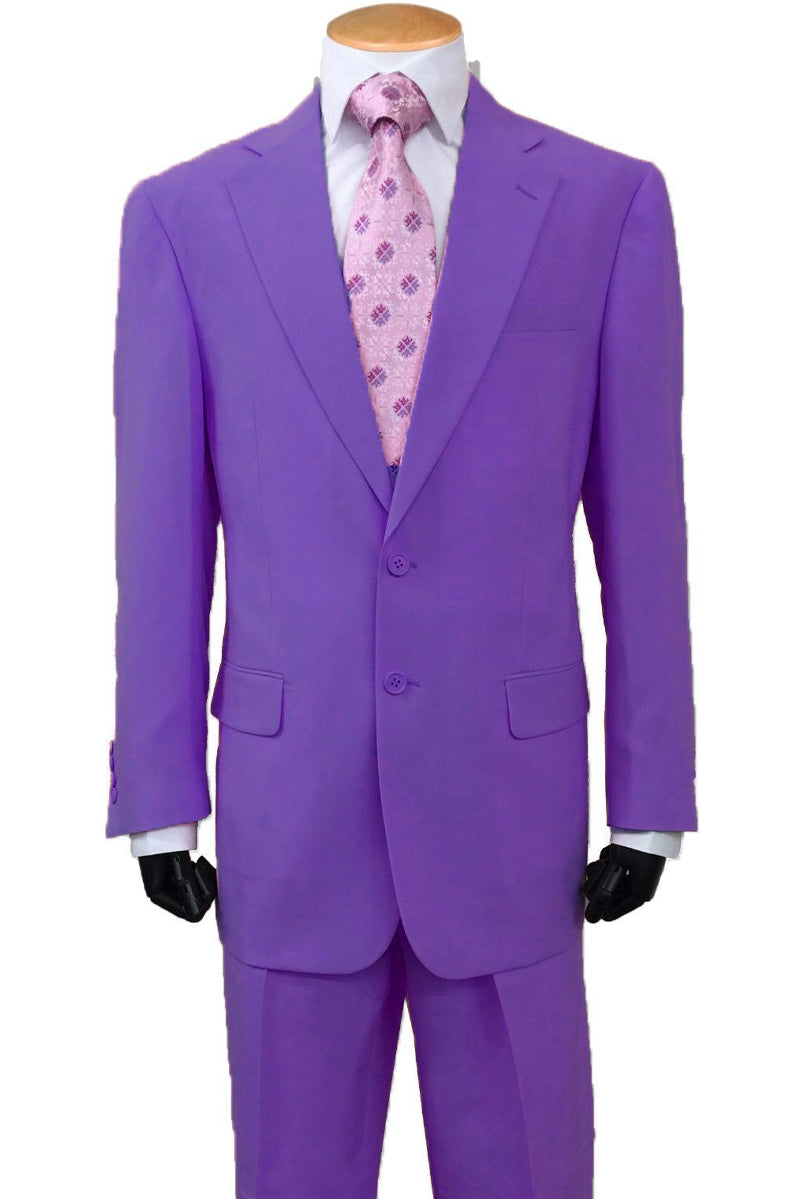 Mens 2 Button Slim Fit Poplin Basic Suit in Purple – SignatureMenswear