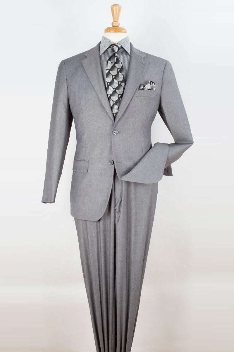 Mens Two Button Modern Fit Two Piece Suit in Light Grey – SignatureMenswear