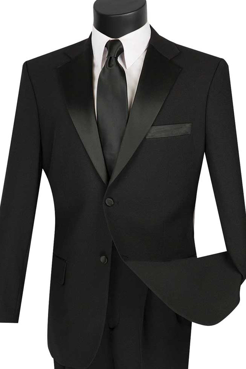 Mens Classic 2 Button Poplin Tuxedo in Black – SignatureMenswear