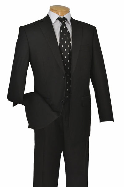 Mens Modern Fit Two Button Poplin Suit in Black