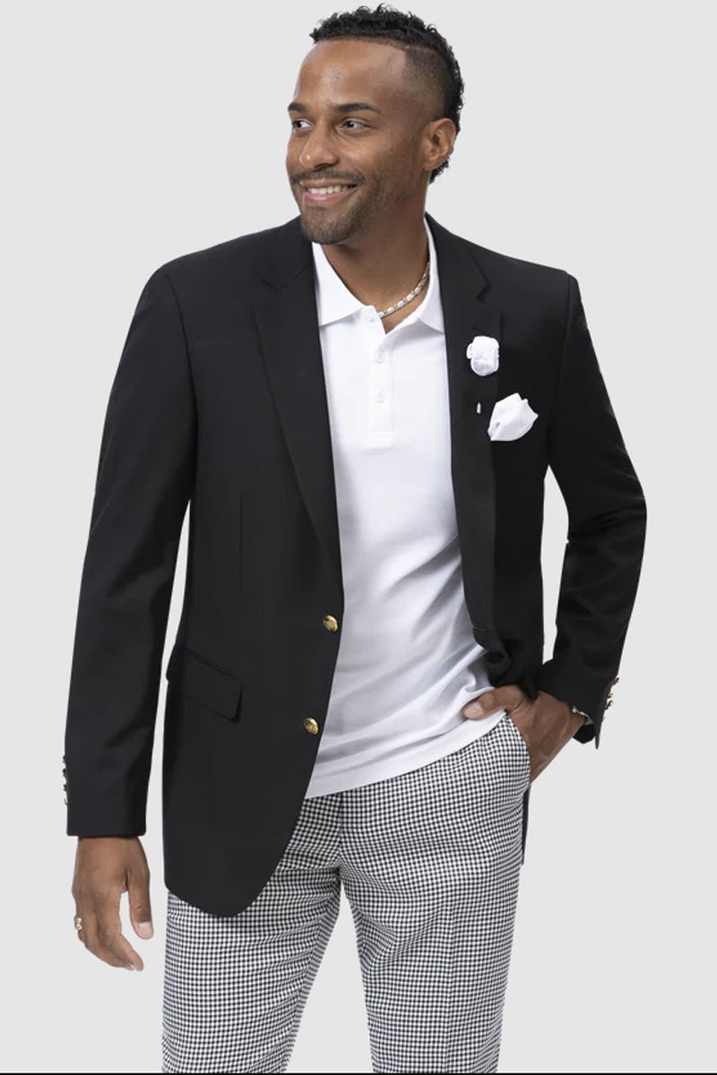 Men'S Black 2 Button Fashion Dress Casual Blazer main image 1