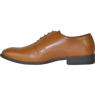 Mens Classic Plain Toe Oxford Dress Shoe in Light Brown