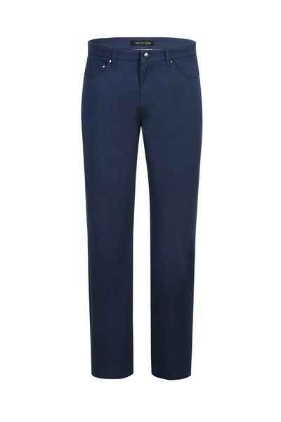 Mens Five Pocket Cotteon Strech Chino Dress Pant in Blue