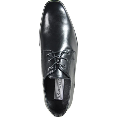 Mens Pointed Plain Toe Oxford Dress Shoe in Black