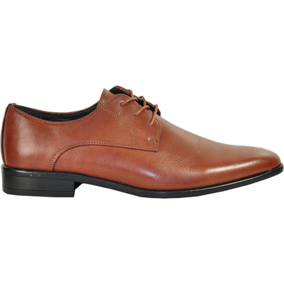 Mens Pointed Plain Toe Oxford Dress Shoe in Brown