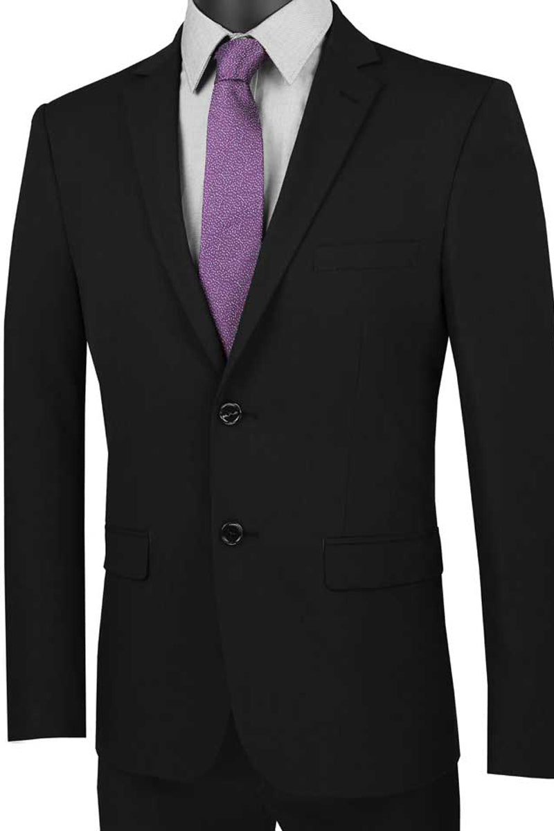 Luxuly Fashion Black Long Suit For Men Slim main image 0
