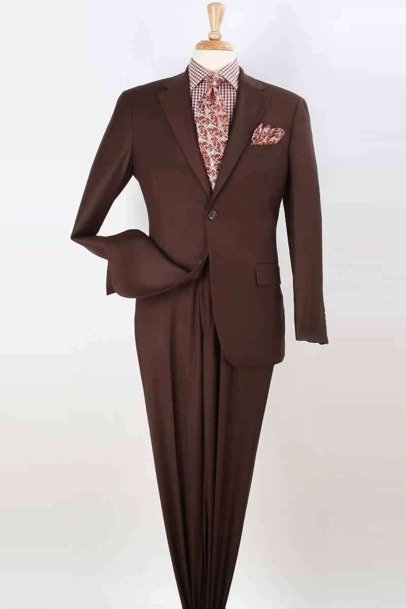 Mens Two Button Modern Fit Two Piece Suit in Brown