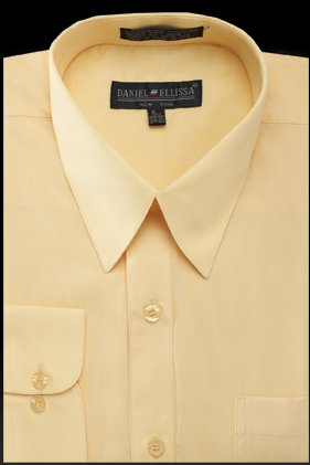 Men's Regular Fit Basic Dress Shirt in Canary Yellow