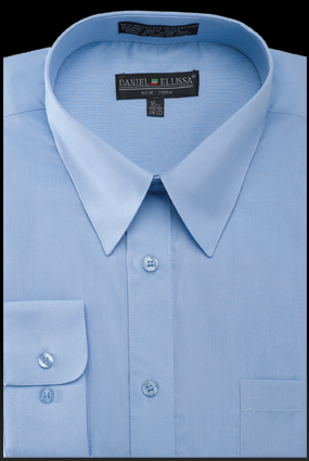 Men's Regular Fit Basic Dress Shirt in Light Blue