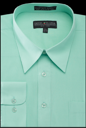 Men's Regular Fit Basic Dress Shirt in Mint Green