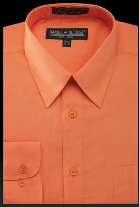 Men's Regular Fit Basic Dress Shirt in Orange