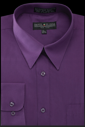 Men's Regular Fit Basic Dress Shirt in Purple