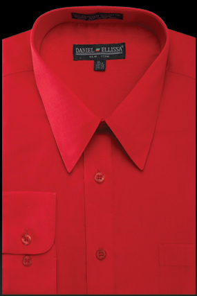 Men's Regular Fit Basic Dress Shirt in Red