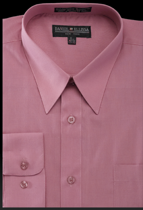 Men's Regular Fit Basic Dress Shirt in Rose Pink
