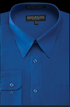 Men's Regular Fit Basic Dress Shirt in Royal Blue