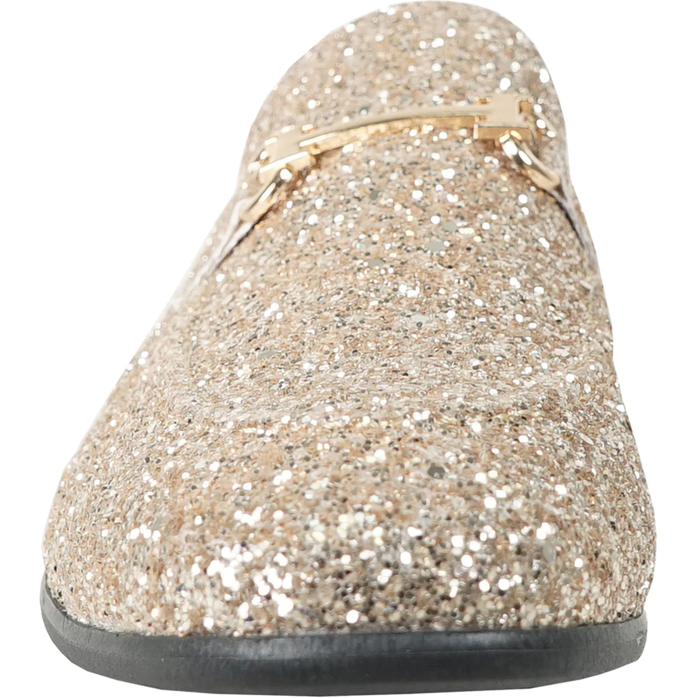 Mens Modern Glitter Sequin Prom Tuxedo Buckle Loafer in Gold