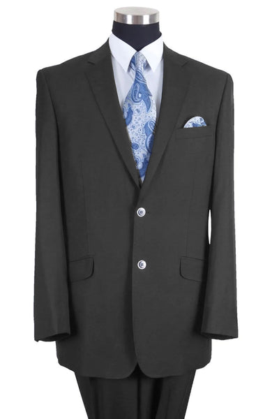 Mens Basic 2 Button Wool Feel Modern Fit Suit in Black