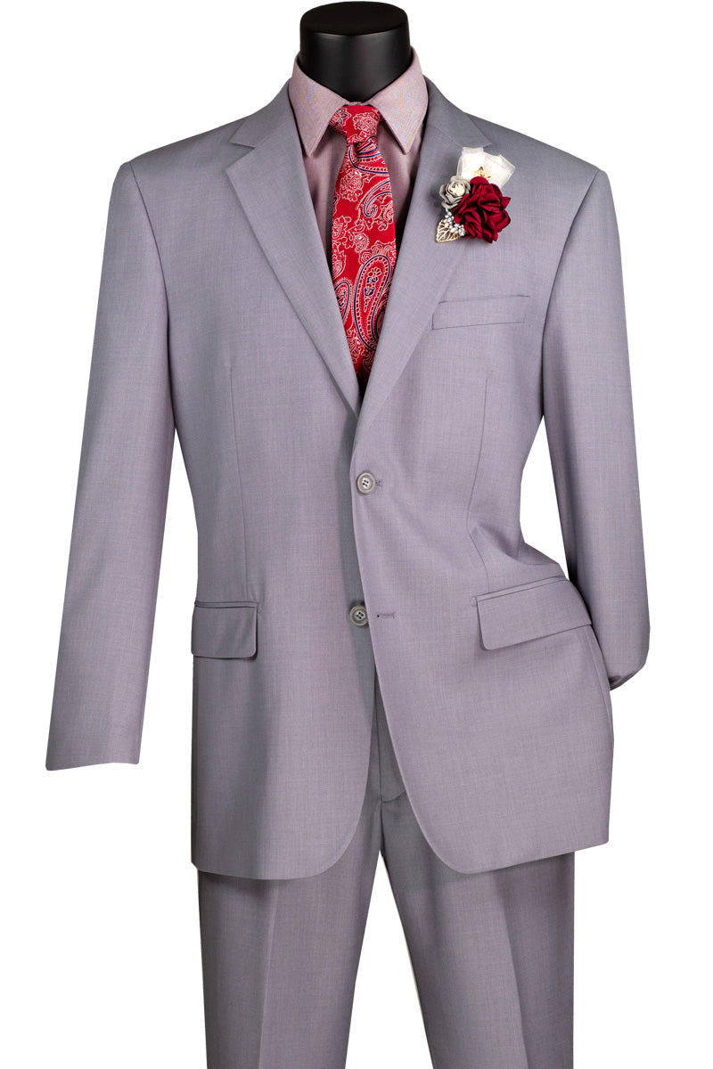 Mens Modern Fit 2 Button Suit in Light Grey – SignatureMenswear